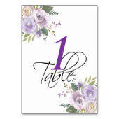 Blumenlavender Wedding Table Number Tischnummer (Vorderseite)