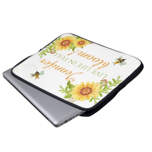 Blumenleben im Personalisierten Notebook im Vollbl Laptopschutzhülle (Vorne Knopf)