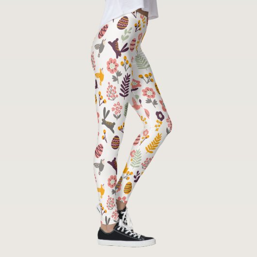 BlumenLeggings des ostern-Frühlings-Muster-| Leggings (Rechts)
