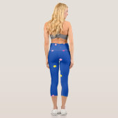 Blumenleggings mit Punkten bunt Capri Leggings (Rückseite)