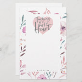 Blumenlehrergeschenk des schönen Aquarells Briefpapier (Vorne/Hinten)