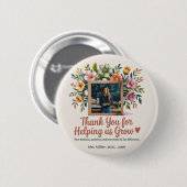 Blumenlehrerschaltfläche - Danke, Geschenk Button (Vorne & Hinten)