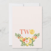 Blumenlemon Orange unser Hauptpresse 2. Geburtstag Einladung (Rückseite)