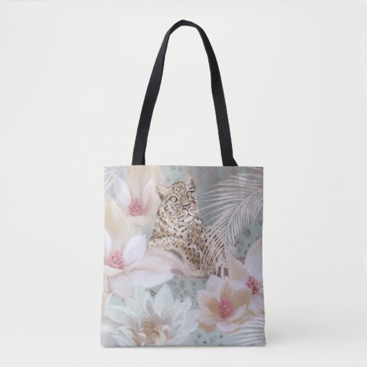 Blumenleopard Fashion Tasche (Vorderseite)