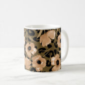 Blumenleopard in Aquarellfarben: Endloses Muster Kaffeetasse (VorderseiteRechts)