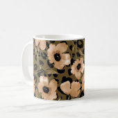 Blumenleopard in Aquarellfarben: Endloses Muster Kaffeetasse (Vorderseite Links)