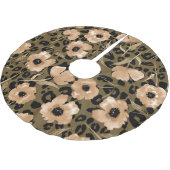 Blumenleopard in Aquarellfarben: Endloses Muster Polyester Weihnachtsbaumdecke (Schrägansicht)