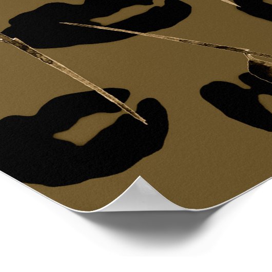 Blumenleopard in Aquarellfarben: Endloses Muster Poster (Ecke)