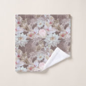 Blumenleopard Tierdruckhandtuch-Set Badhandtuch Set (Waschlappen)