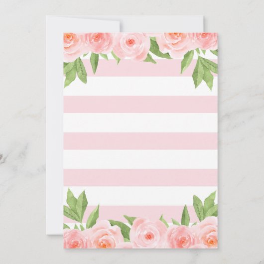 Blumenlephant Baby Shower Invitation - Mädchen Einladung (Rückseite)