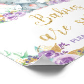 Blumenlephant Babys sind süße Leckerei Poster (Ecke)