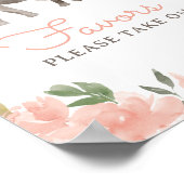 Blumenlephant Girl Babydusche bevorzugt Schild (Ecke)