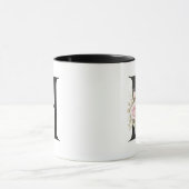 Blumenletter H Monogramm | Elegantes Anfangsbuchst Tasse (Zentrum)