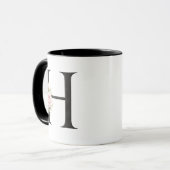 Blumenletter H Monogramm | Elegantes Anfangsbuchst Tasse (Vorderseite Links)