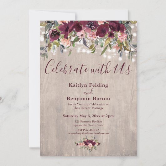 Blumenleuchten feiern mit unserem Empfang Einladung (Vorderseite)