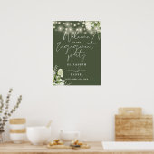 Blumenleuchten Grün Verlobung Begrüßungszeichen Poster (Küche)