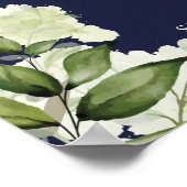 Blumenleuchten Navy Blue Verlobung Begrüßungszeich Poster (Ecke)