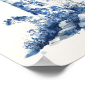 BlumenLeuchtturm - Coastal Blue on Beige Wall Art Poster (Ecke)