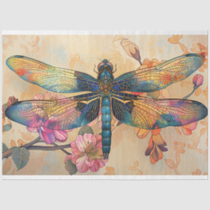 Blumenlibelle Buntglas Warme Whimsy-Farben Seidenpapier