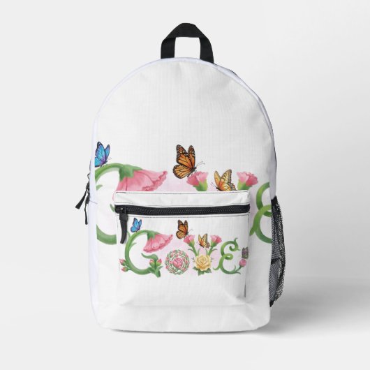 Blumenliebe  bedruckter rucksack (Vorderseite)