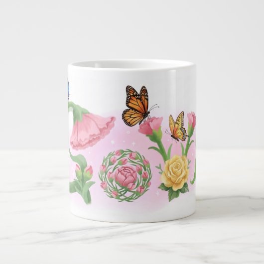 Blumenliebe Jumbo-Tasse (Vorderseite)