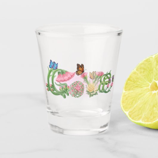Blumenliebe schnapsglas (Vorderseite)