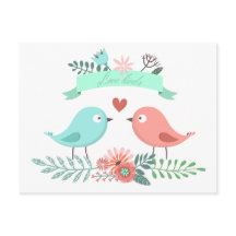 Blumenliebhaber Bird Blue and Pink Blume Wedding