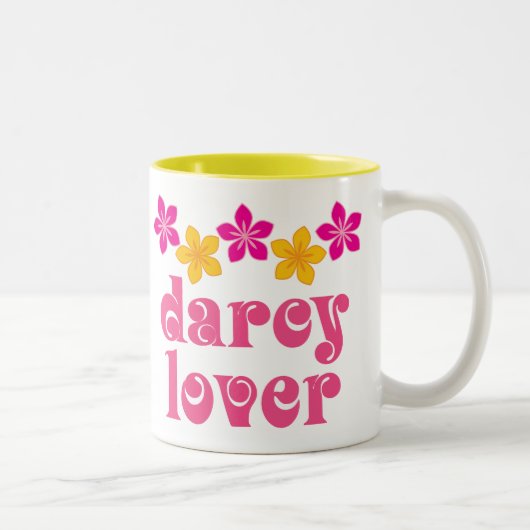 Blumenliebhaber-Geschenk Jane Austens Darcy Zweifarbige Tasse (Rechts)