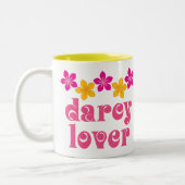 Blumenliebhaber-Geschenk Jane Austens Darcy Zweifarbige Tasse (Links)