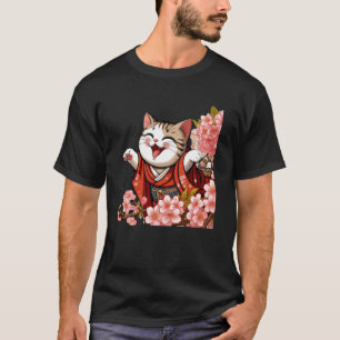 Blumenliebhaber Vintage Kätzchen Traditionelle Jap T-Shirt