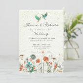 Blumenlieder mit mexikanischer Hochzeit im Foto Einladung (Stehend Vorderseite)