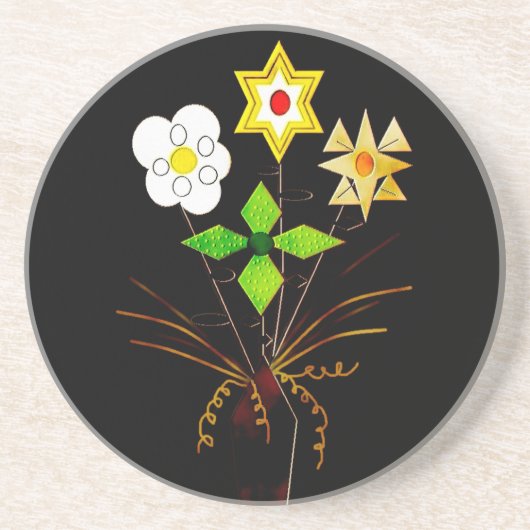 "Blumenlieferung" Sandstein-Getränkeuntersetzer Getränkeuntersetzer (Vorne)