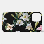 Blumenlilien: Schwarzes Hintergrundbild Case-Mate iPhone Hülle (Rückseite (Horizontal))