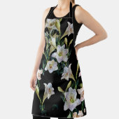 Blumenlilien: Schwarzes Hintergrundbild Schürze (InSitu)