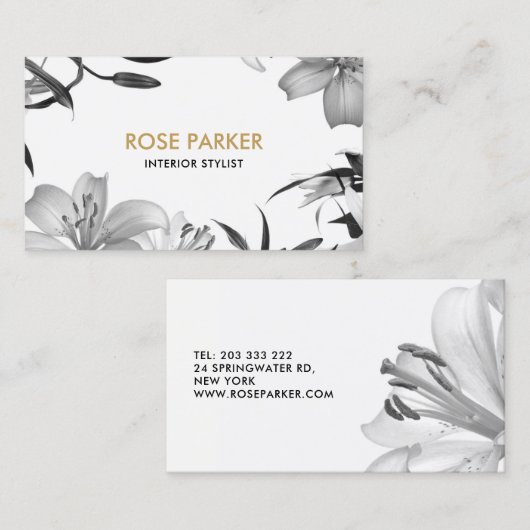 Blumenlilien-Visitenkarte Visitenkarte (Vorne/Hinten)