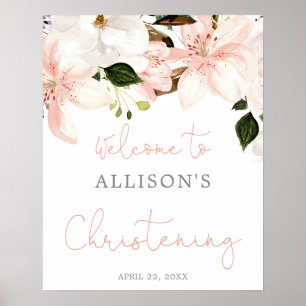 Blumenlililien Frühlingsgruss Begrüßungszeichen Poster