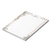 Blumenlinien Reines Lehrernotizbuch Notizblock (Rotiert)
