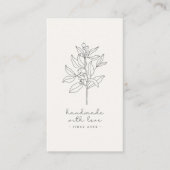 Blumenlogo, handgefertigt mit Liebe weiß Visitenkarte (Vorderseite)