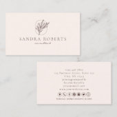 Blumenlogo, weißliche Visitenkarte des Beraters (Vorne/Hinten)