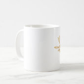Blumenlorbeer-Initialen-Monogramm-Name Kaffee Kaffeetasse (Vorderseite Links)