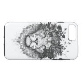 Blumenlöwe (Schwarzweiss) Case-Mate iPhone Hülle (Rückseite (Horizontal))