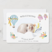 Blumenluftballon-Geburtskarte (Vorderseite)