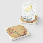 Blumenlüfter Vintag Steinuntersetzer (Seitenansicht)