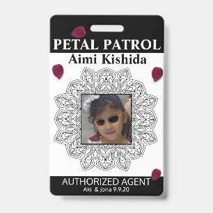 Blumenmädchen-Abzeichen Petal Patrol Ausweis