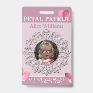 Blumenmädchen-Abzeichen "Petal Patrol" für alle Ja Ausweis
