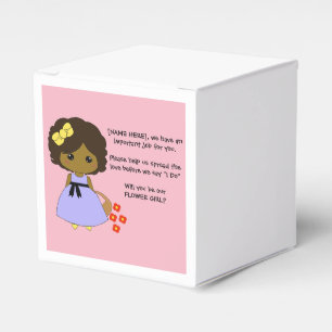 Blumenmädchen-Antrag-Geschenkboxen - brünett Geschenkschachtel