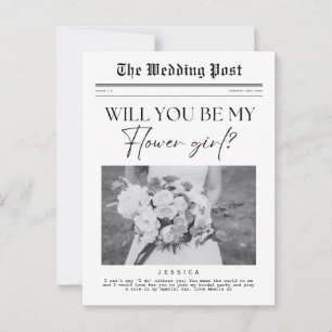 Blumenmädchen Antrag, individuelle Zeitung Postkarte