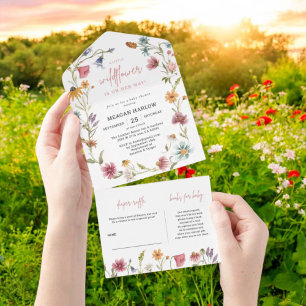 Blumenmädchen Baby Shower All In One Einladung