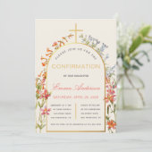 Blumenmädchen-Bevestigungs-Goldbogen und Wildblume Einladung (Stehend Vorderseite)