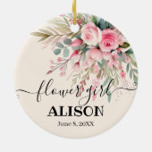 Blumenmädchen Blumen Hochzeitsandenken Ornament (Hinten)